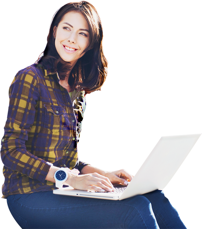 woman with laptop